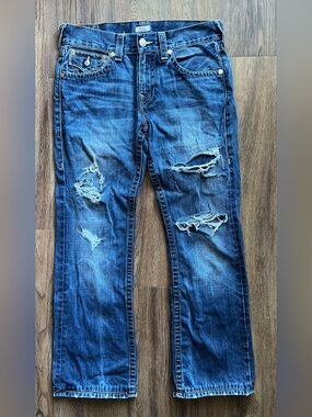 True Religion Billy Bootcut Distressed Jeans Size 31